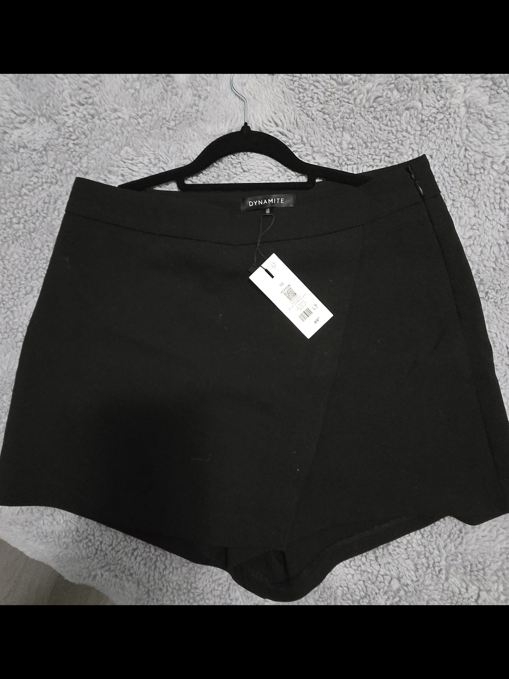 Dynamite Jet Black Asymmetric Mini Skirt
